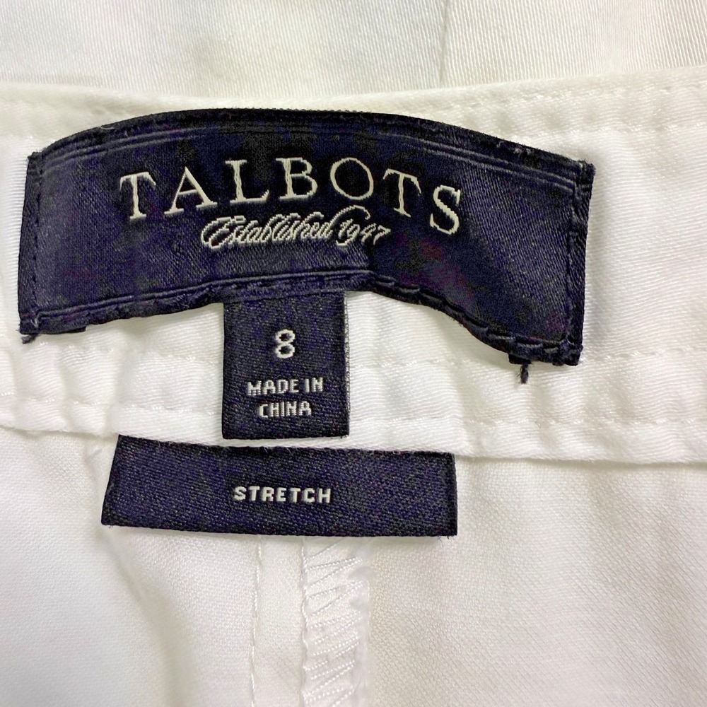 Talbots Dragonfly Embroidered Chino Skirt Womens Size 8 White Cotton Preppy Y2K - Picture 7 of 7